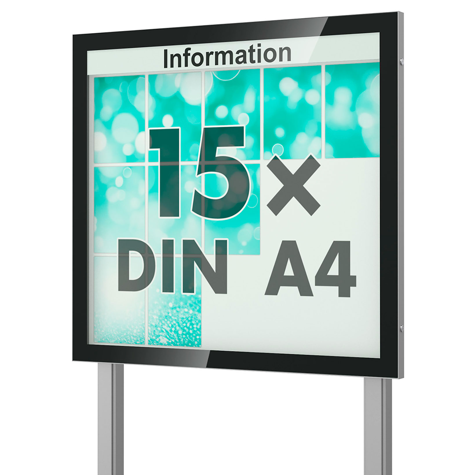 Außenschaukasten mit optionaler Beleuchtung zum Einbetonieren Schaukasten freistehend mit Ständer